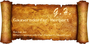Gaunersdorfer Herbert névjegykártya